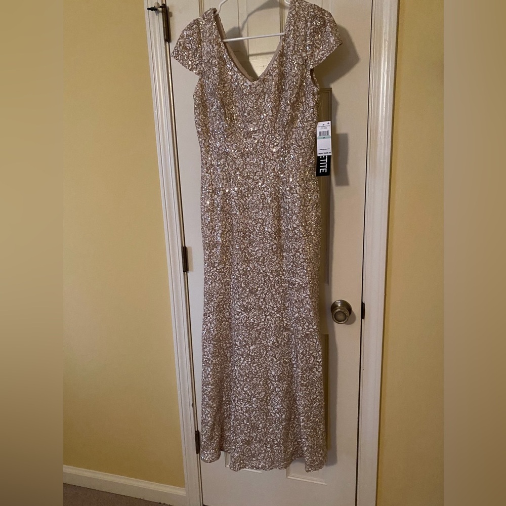 Alex Evenings Gold Sequin Maxi Dress